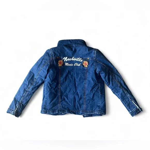 Jacket for Girls blue with embroidery - Picture 2 of 5